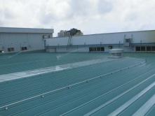 食品工場の屋根散水