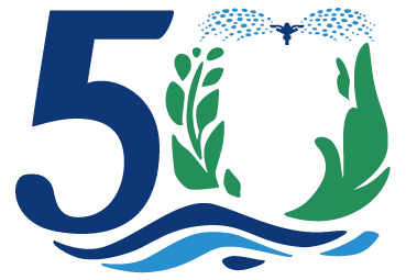 イ―エス・ウォーターネット50周年記念ロゴ